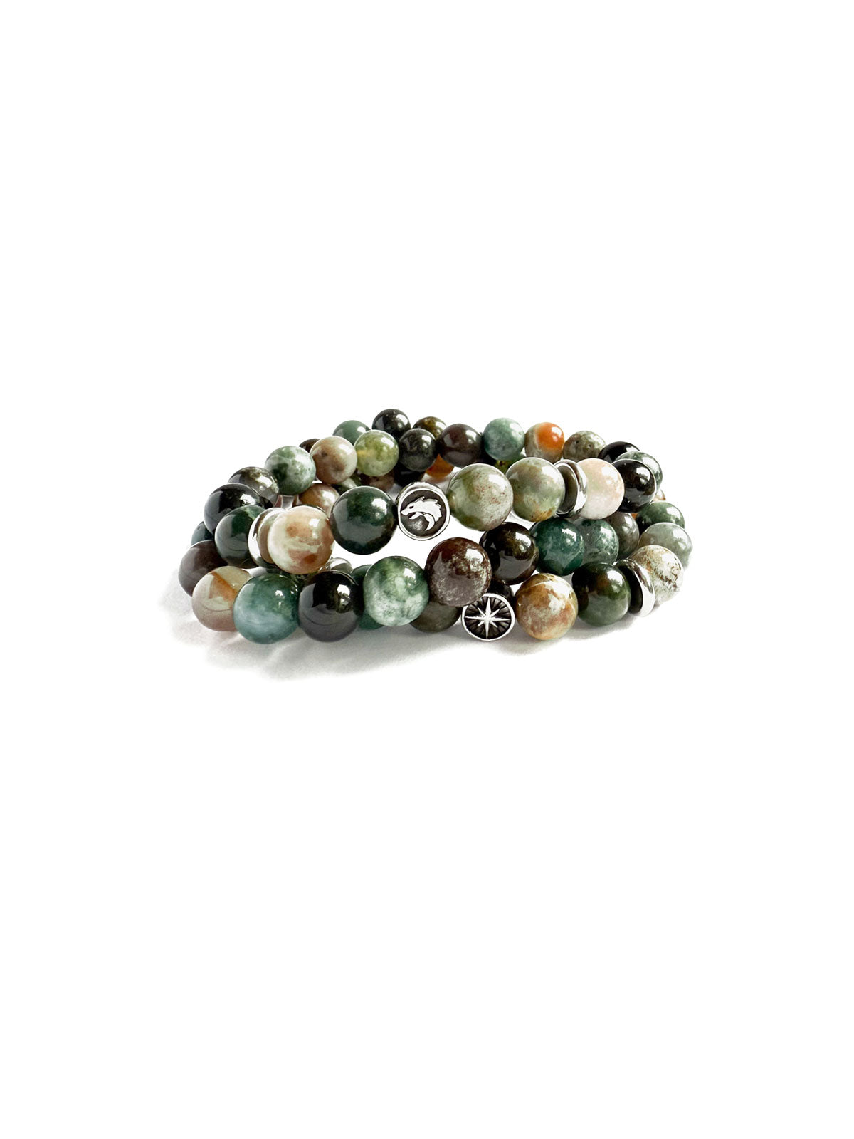 Moss Agate Wolf Bracelet