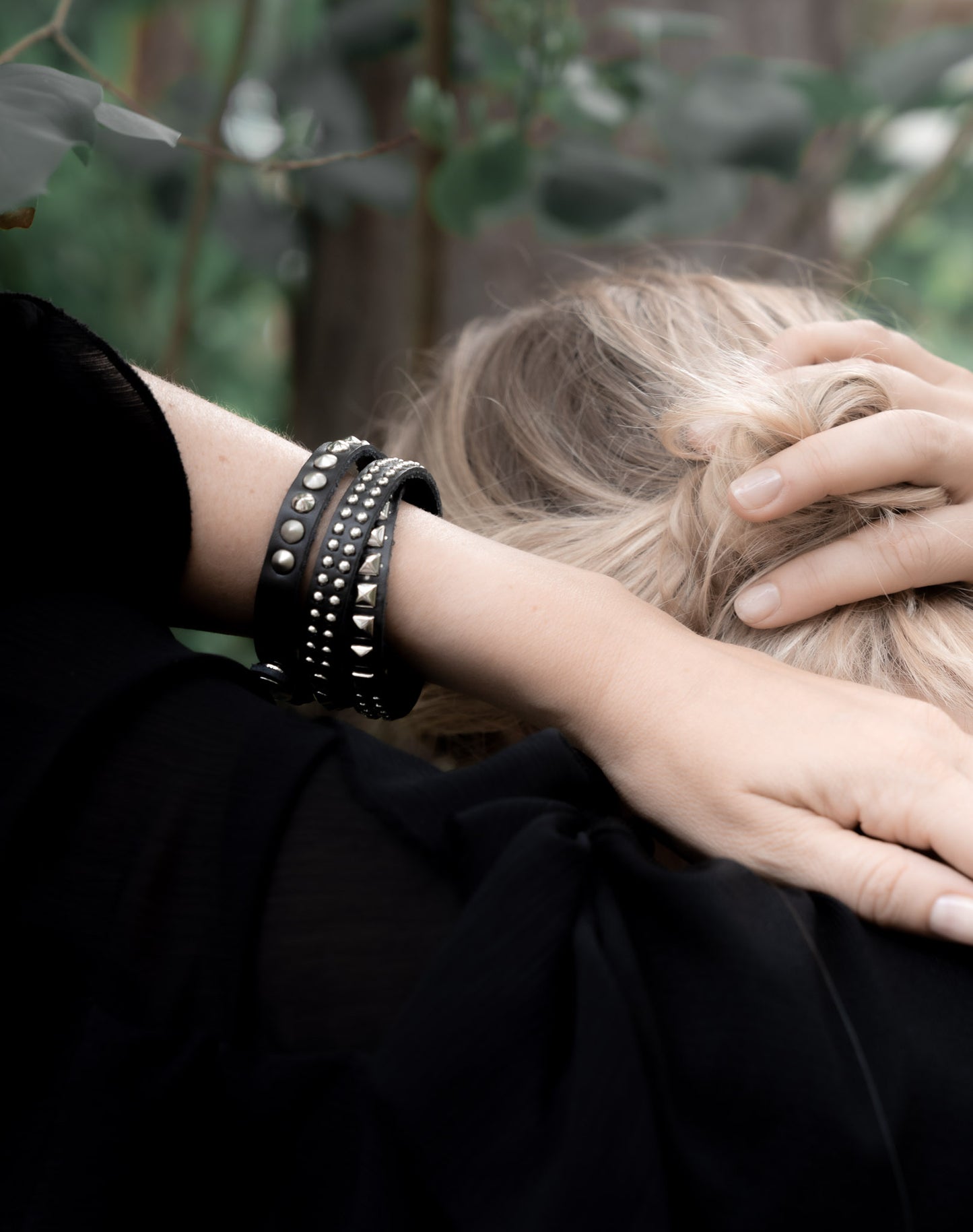 VAEGAR Layered Bracelet and Female Model