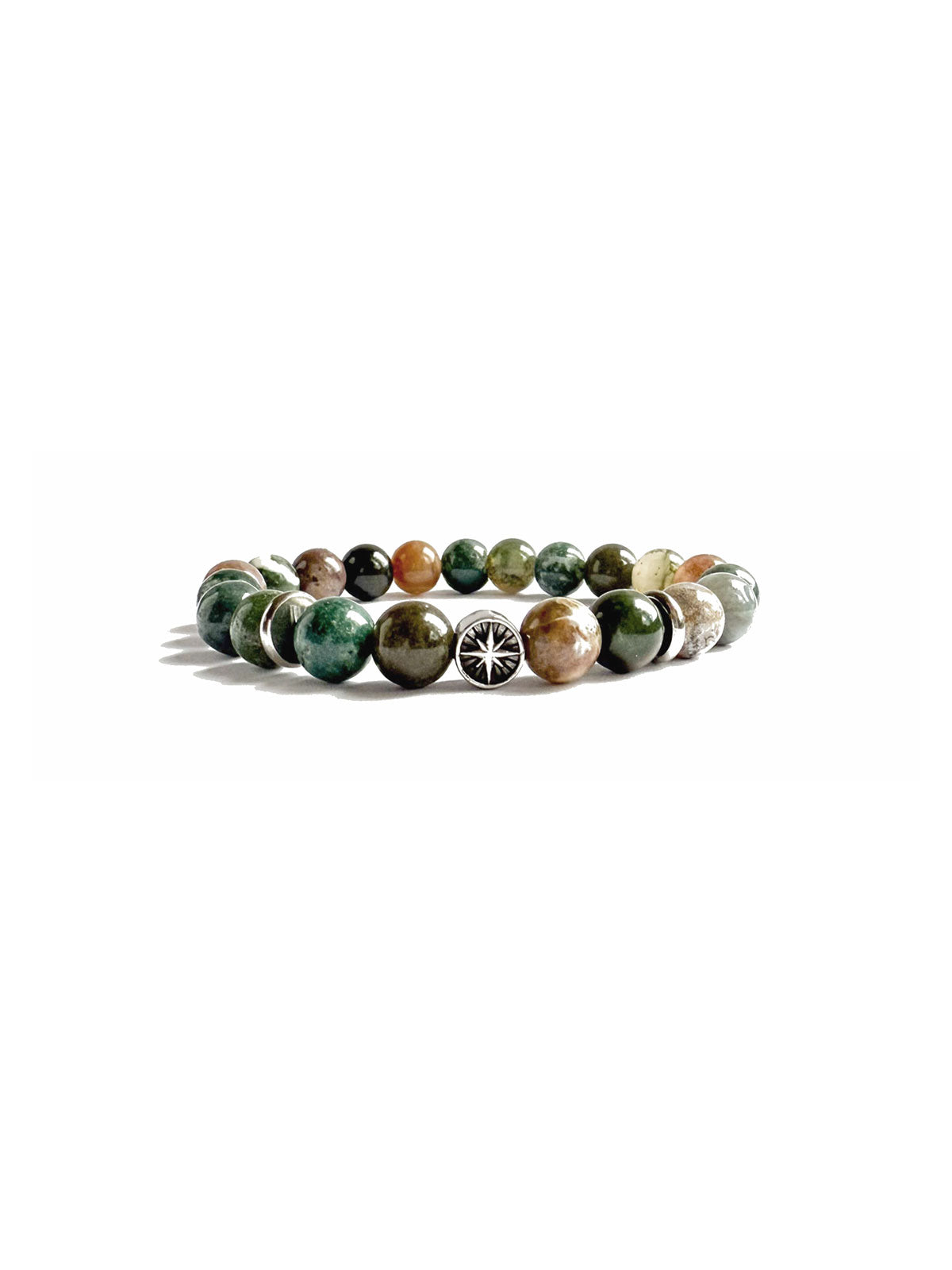 Moss Agate Wolf Bracelet